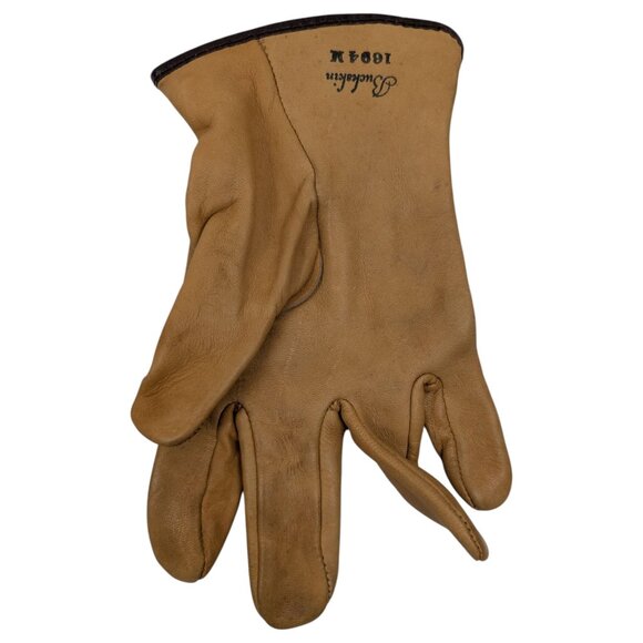 VTG Brotherhood Gloves by Wells Lamont Chicago 1694 Sz M Yellow Buckskin Leather - Picture 7 of 13